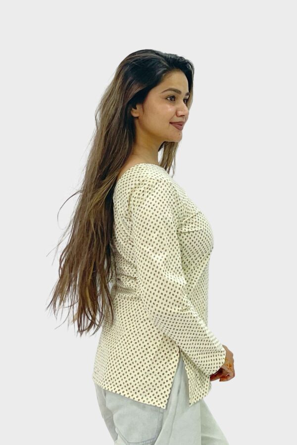 Minimal Dot Vibes Cambric Cotton Kurti - Image 3