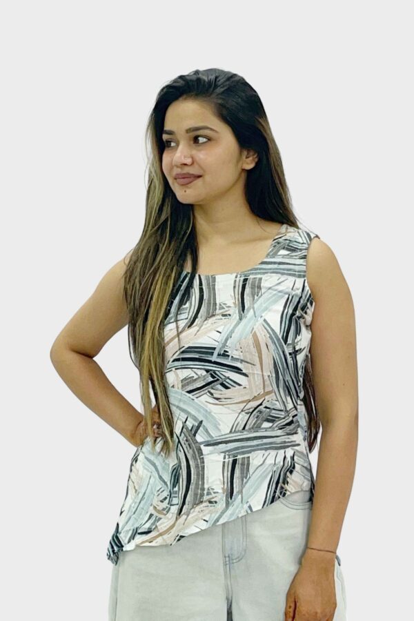 Canvas Cut Round Neck Kurti