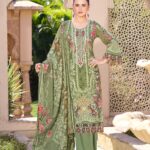 Pakistani print with fancy neck daman sleeves embroidery 4