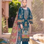 Pakistani print with fancy neck daman sleeves embroidery 5