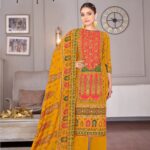 Heavy Viscose Reyon Discharge Print With Fancy Hand Work