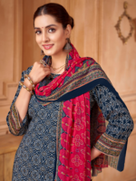 Pure Cotton Cambric Designer Print With Swarovski Diamond Work