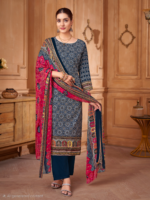 Pure Cotton Cambric Designer Print With Swarovski Diamond Work - Image 2