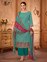 Pure Cotton Cambric Print With Swarovski Diamond Work - Image 2