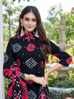 Viscose Reyon Bandhani Print With Mirror & Diamond Work